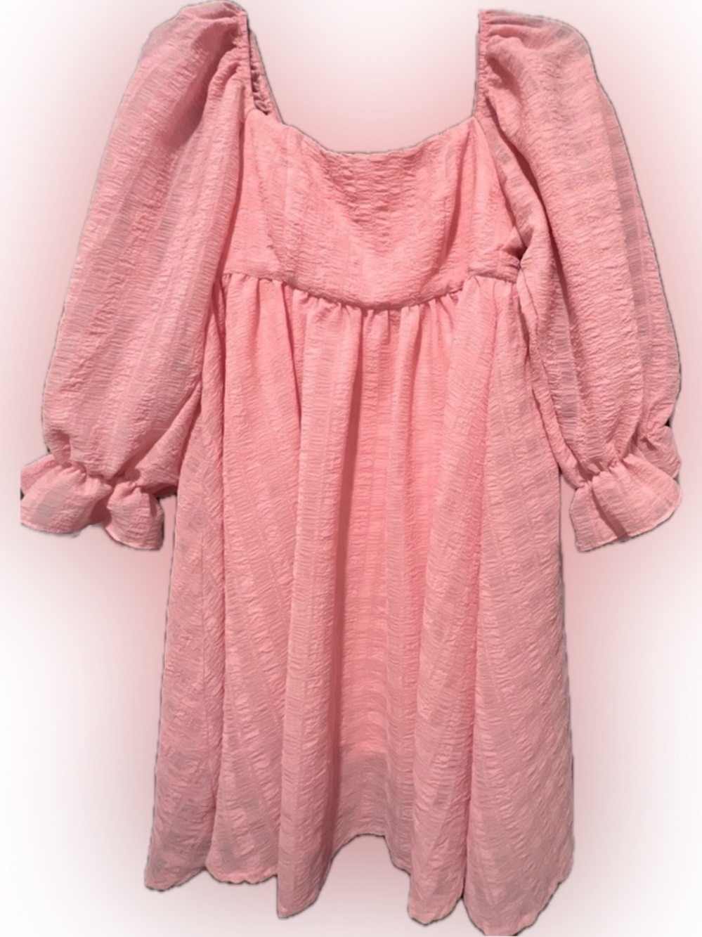 Altar’d State Pink Babydoll Balloon Sleeve Flutter Dress - Sz M